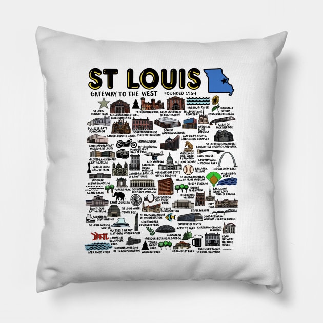 St Louis Map Pillow by fiberandgloss