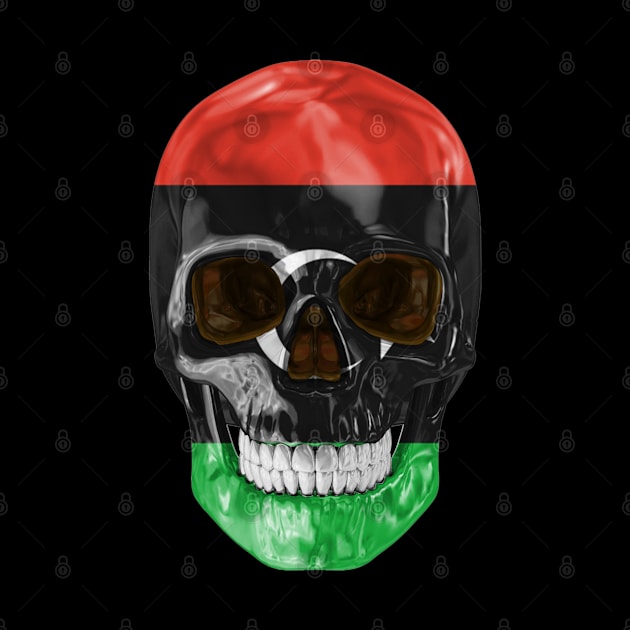 Libya Flag Skull - Gift for Libyan With Roots From Libya by Country Flags