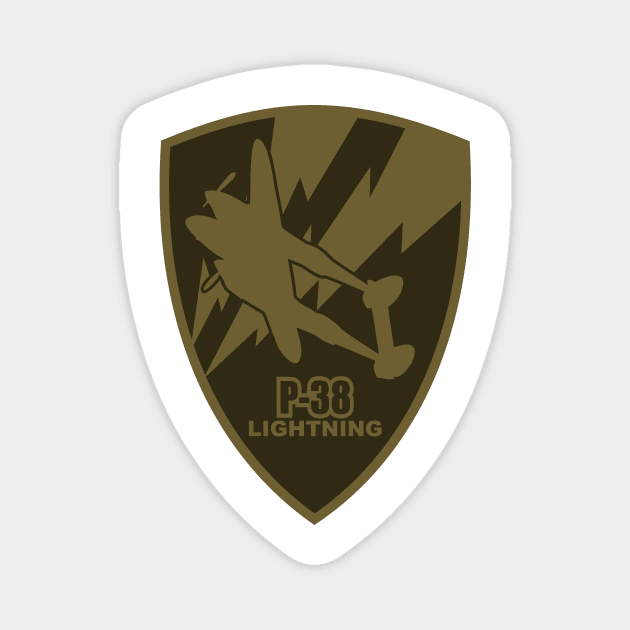 P-38 Lightning Patch Magnet by Tailgunnerstudios