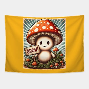 Mushroom to Grow2 - Nature-Inspired T-Shirt Design Tapestry