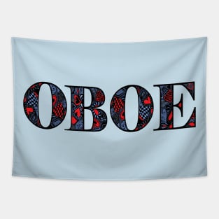 Oboe Heart Text Tapestry