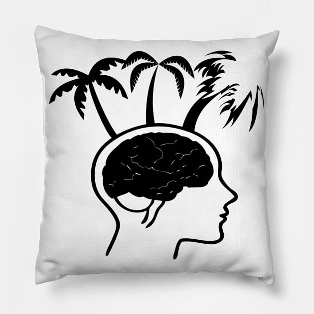 palm tree head Pillow by FromBerlinGift