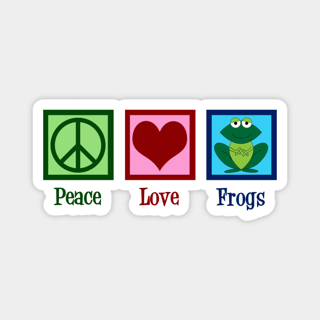 Peace Love Frogs Magnet by epiclovedesigns