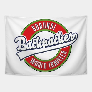 Burundi backpacker world traveler logo Tapestry