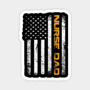 Vintage USA Nurse Dad American Flag Funny Father's Day Gift Magnet