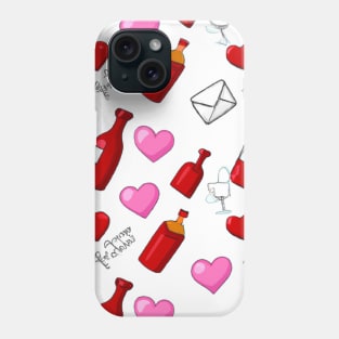 Romantic Seamless Valentines Day Pattern 2023 Phone Case