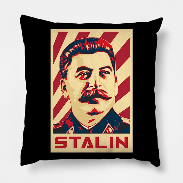 Joseph Stalin Propaganda Poster Pillow by Nerd_art