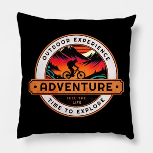 Outdoor Experience Mountain Bike Design Pillow