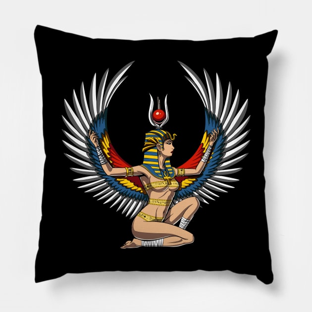 Egyptian Goddess Isis Pillow by underheaven