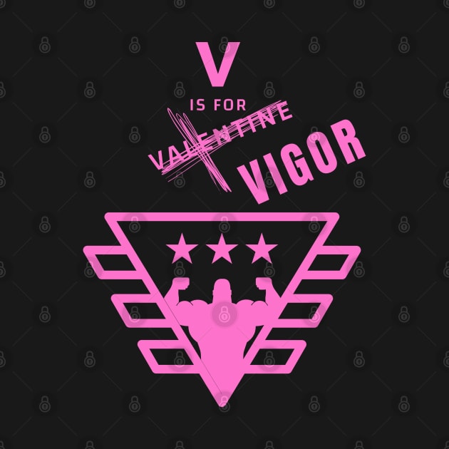 V is for Valentine Vigor Primary Black by TCubeMart