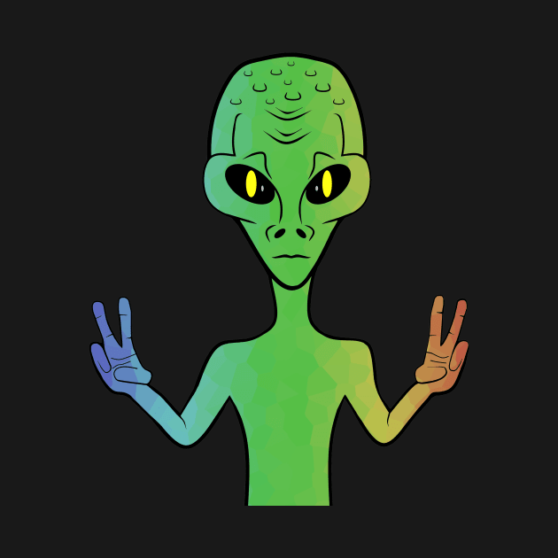 We Come In Peace Green Funny Alien by SartorisArt1