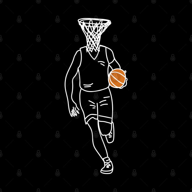 Basket Head, basketball player drawing with a hoop for a head! by YourGoods