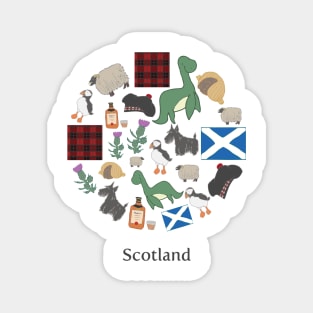 Kawaii Scottish Icons Drawing Magnet