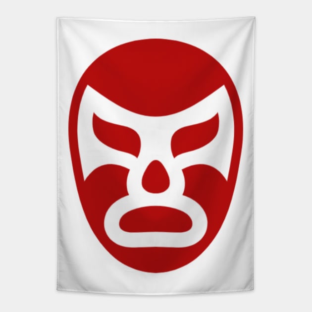 Lucha Mask Symbol (red) (Lucha Libre) (Pro Wrestling) Tapestry by wls