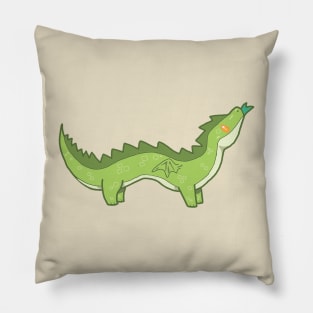 Cute Green Lizard Dragon Pillow