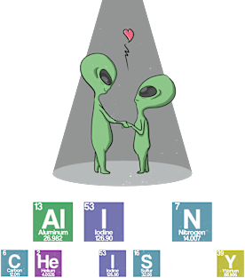 Cool Funny Couple Alien Chemistry Periodic Table Gift Magnet