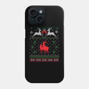 mating reindeer ugly Christmas sweater Phone Case