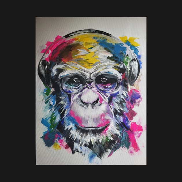 Chimp in multicolour by myboxerdog