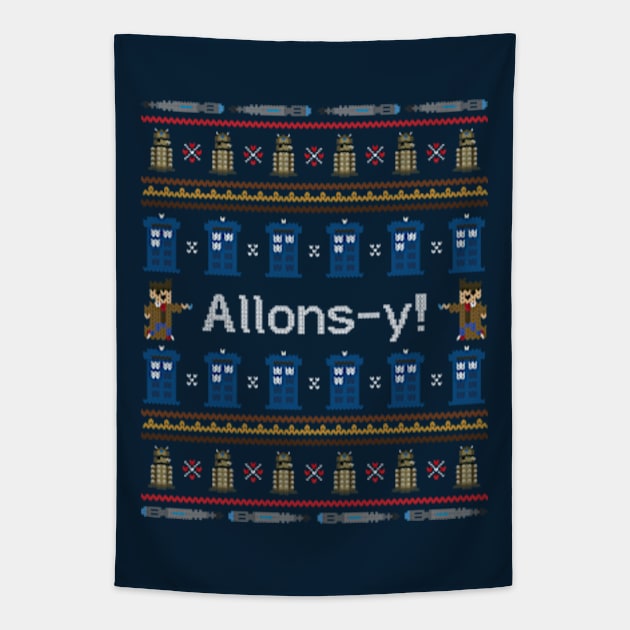 Allons-y, It's Christmas! Tapestry by Plan8