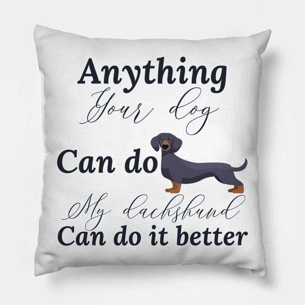 dachshund dog Pillow by Design stars 5