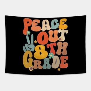 Peace Out 8th Grade Groovy Graduation Last Day of School Tapestry