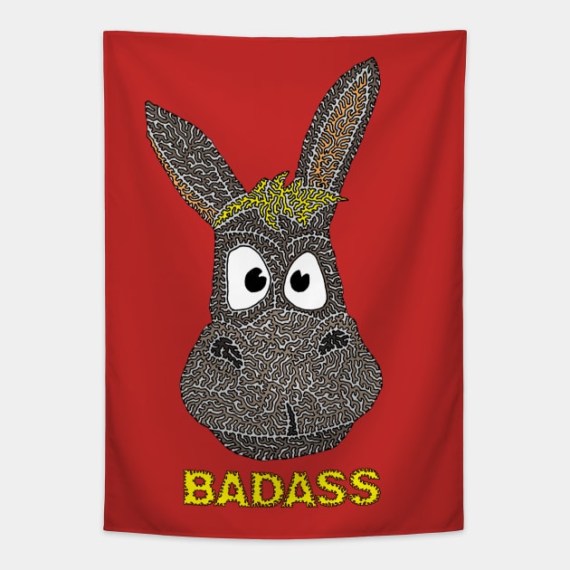 Badass Donkey Tapestry by NightserFineArts