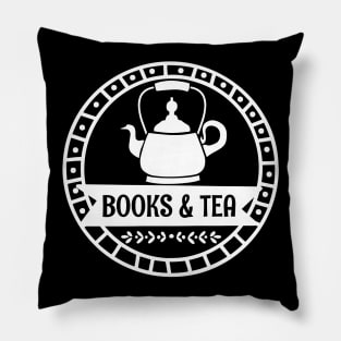 Books & Tea - Gift Idea for Readers and Tea Lovers Pillow