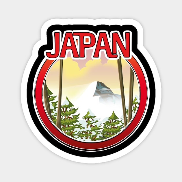 Japan snow capped volcano logo Magnet by nickemporium1