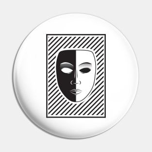 Black and White Mask Pin