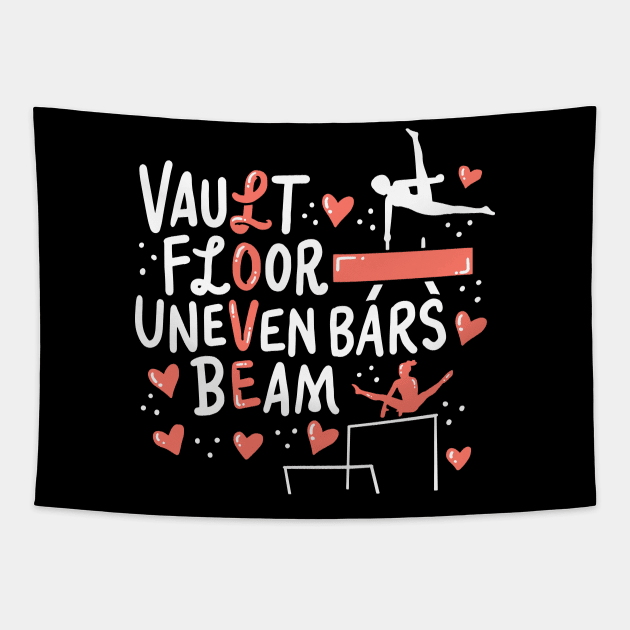 Vault Floor Unevenbars Beam Love Tapestry by Anfrato