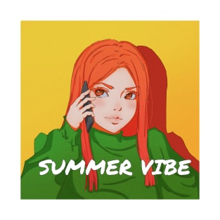 Summer Vibe - ORANGE - Anime Art T-Shirt T-Shirt