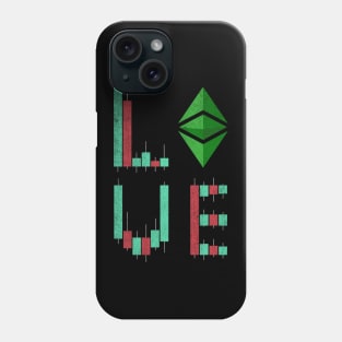 Vintage LOVE Stock Chart Ethereum Classic ETH Coin Valentine Crypto Token Cryptocurrency Blockchain Wallet Birthday Gift For Men Women Kids Phone Case