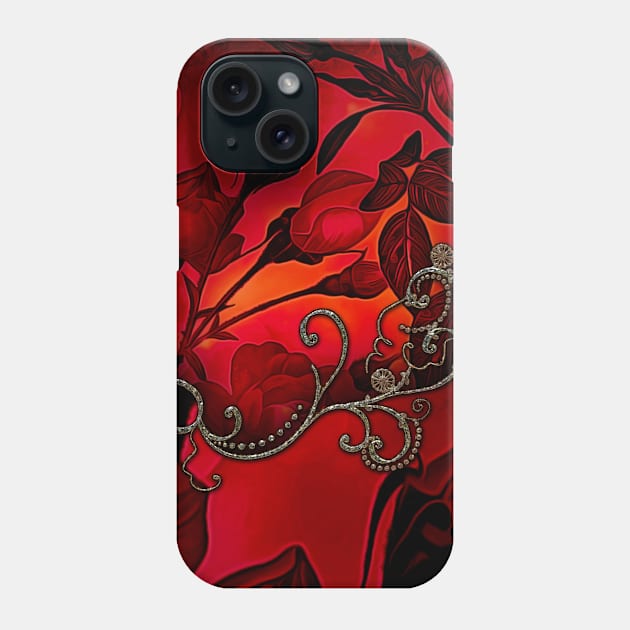 Wonderful dark red roses Phone Case by Nicky2342