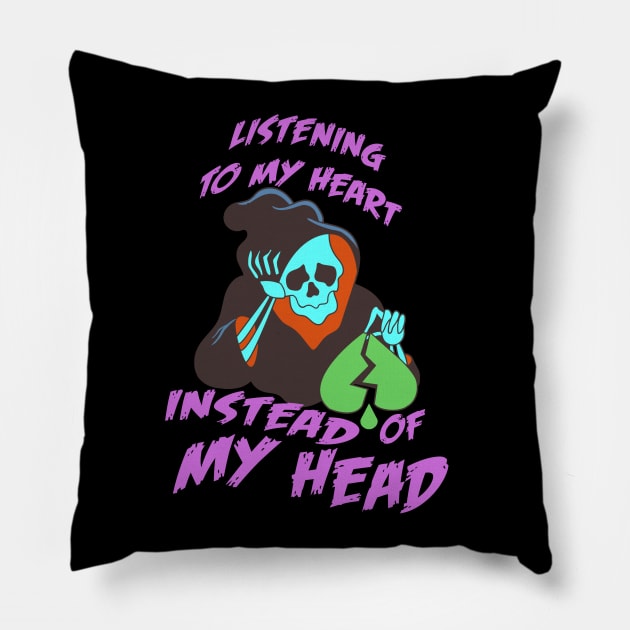 Listening To My Heart Pillow by IndieTeeshirt