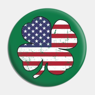 American Flag Shamrock Pin