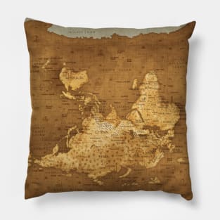 World Map - Upside Down Pillow