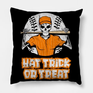 Hat Trick or Treat Skeleton Baseball Halloween Costume Gift Pillow