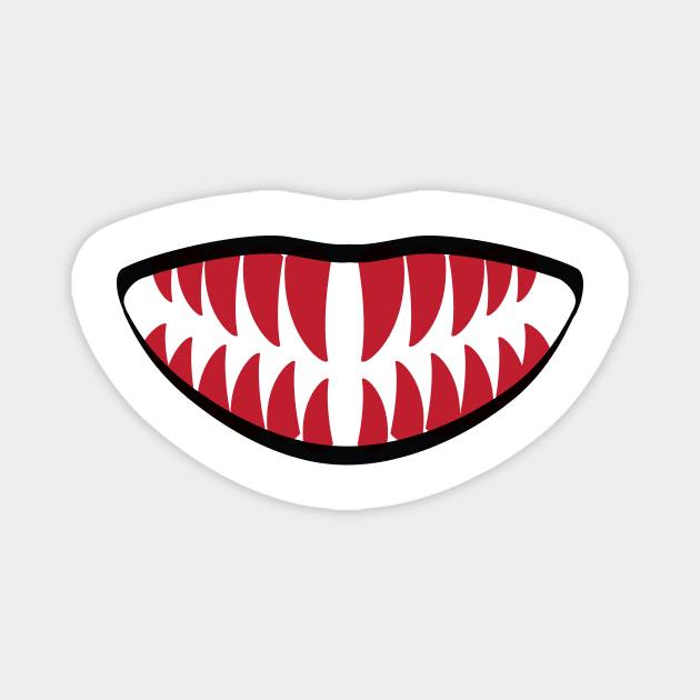 scary teeth face mask Magnet by PIIZ