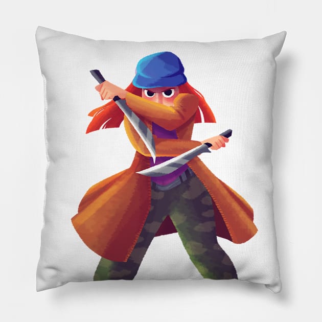 Knives out ! Pillow by hanaqnoi