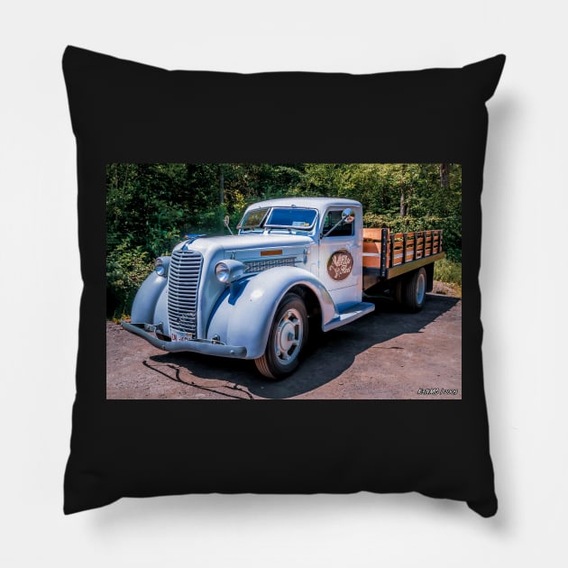 1938 Diamond T stakebed truck Pillow by kenmo