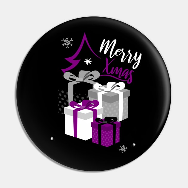 Asexual Presents - Merry Christmas Pin by Fusti