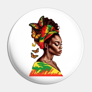 Juneteenth Black History Woman #2 Pin