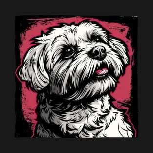 Retro Art Maltese Dog Lover T-Shirt