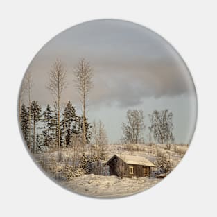 Cabin in the Wintertime Pin