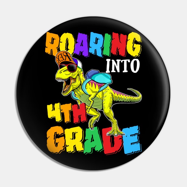 Roaring Into 4th Grade Dinosaur Back To School Pin by bunnierosoff21835