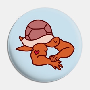 Turtle with Buff Arms Pin