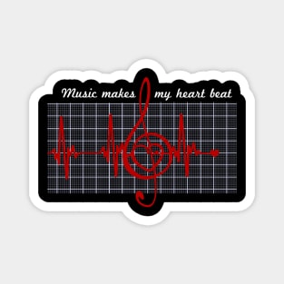 Music Makes My Heart Beat Music Lovers gift ideas Magnet