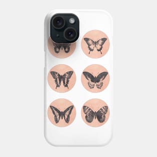 Vintage BUTTERFLIES mega sticker pack red retro sketch edition Phone Case