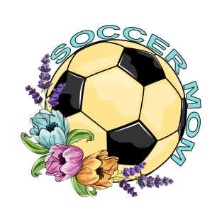 Soccer Mom - Floral Design T-Shirt