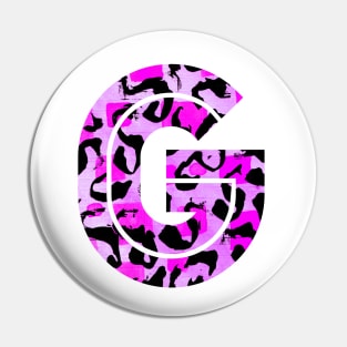 Abstract Letter G Watercolour Leopard Print Alphabet Pin